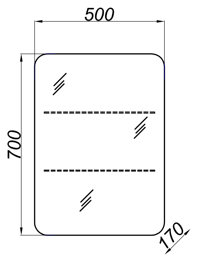 Зеркало-шкаф Aqwella Вега 55, дуб сонома Veg.04.05 - 2