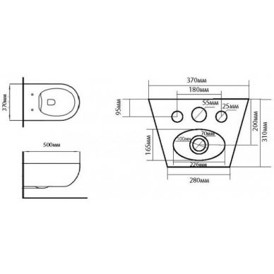 Подвесное биде Black&White Universell 50х39 белое 701BW00 - 1