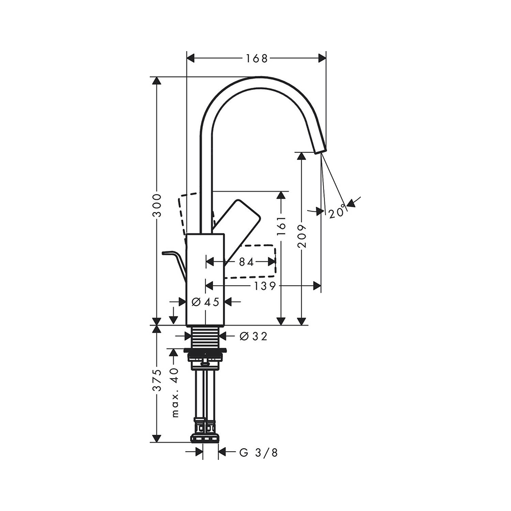 Смеситель для раковины Hansgrohe Vivenis черный матовый 75030670 - 1