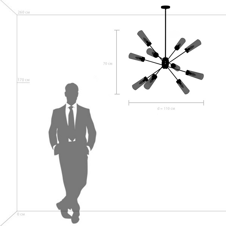 Люстра на штанге Lightstar Crotone 690103 - 2