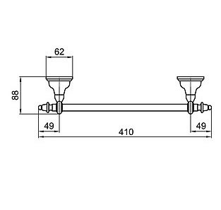 Полотенцедержатель Webert Ottocento  AM500501010 - 1