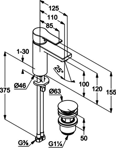 Смеситель Kludi Zenta SL для раковины 482980565 - 1