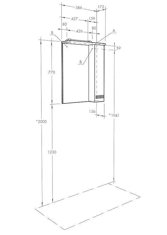 Зеркало-шкаф Aquaton Онда 60 L с подсветкой белый 1A009802ON01L - 7