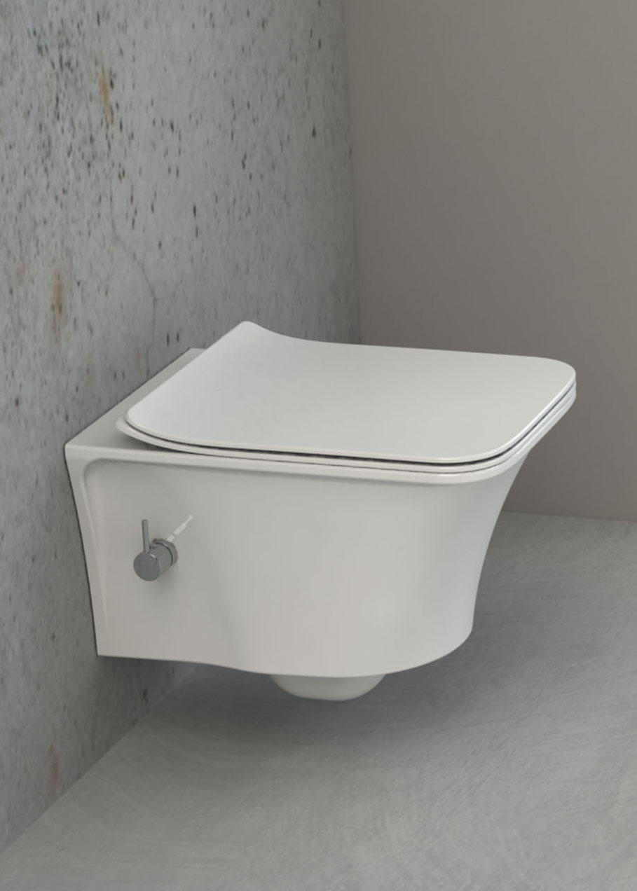 Чаша для подвесного унитаза с функцией биде Boheme Mirage белая без сиденья 965-2 - 0