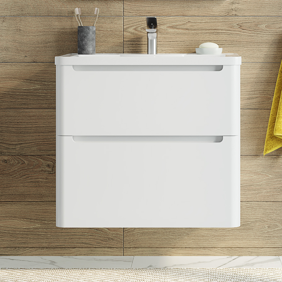 Тумба с раковиной STWORKI Монтре 70 белая 432018 - 0