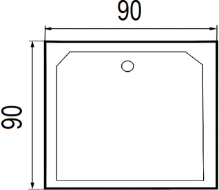 Поддон душевой квадратный River Wemor 90/38 S  10000002983 - 1