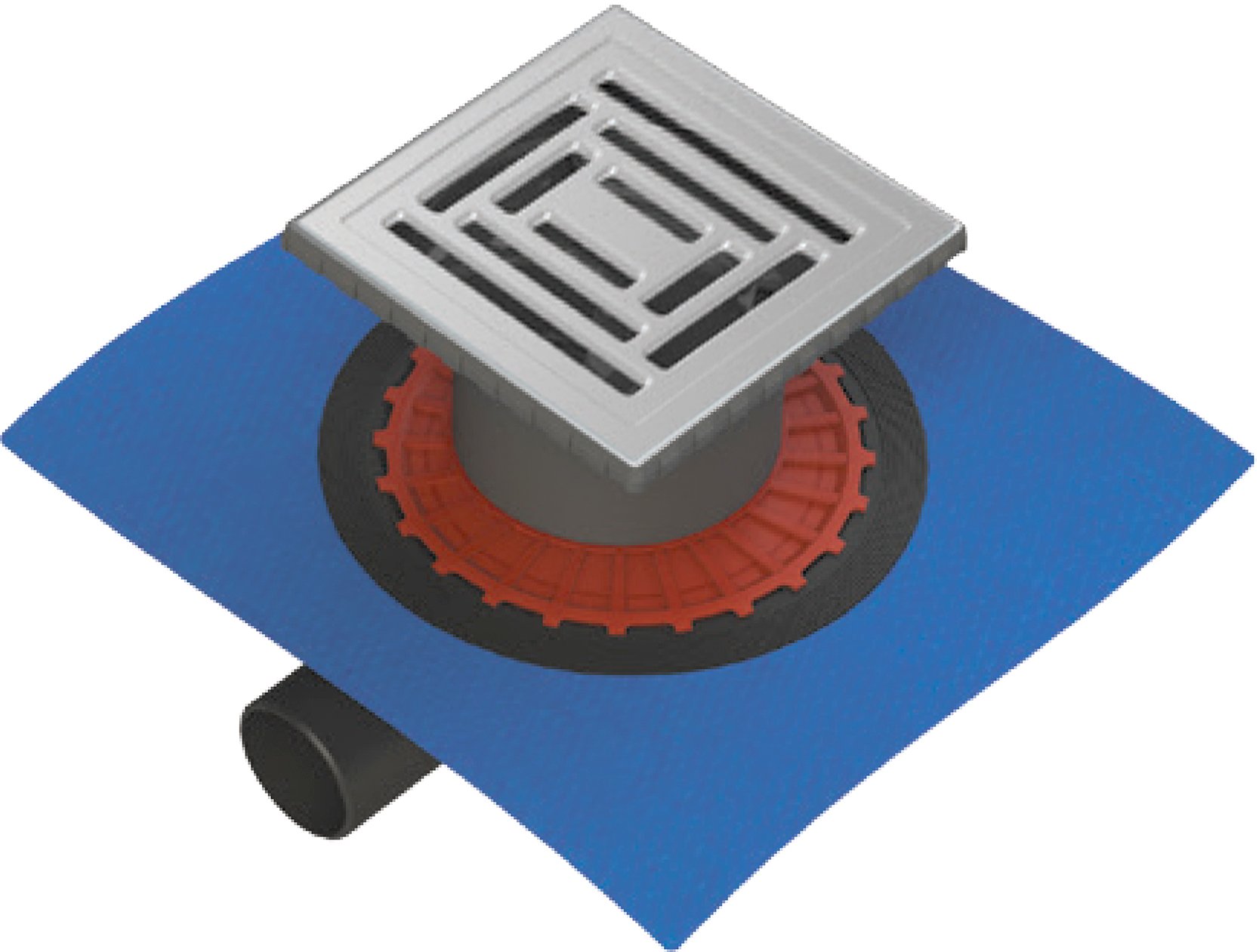 Душевой трап Berges Wasserhaus Zentrum Uno 10x10 см 090371 - 0