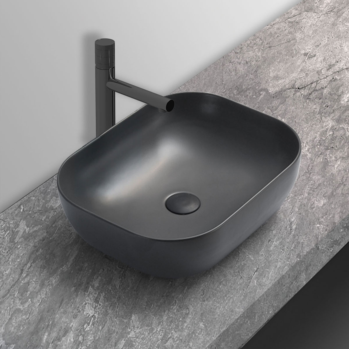 Накладная раковина Vincea 50х40 серая матовая VBS-101MA - 1