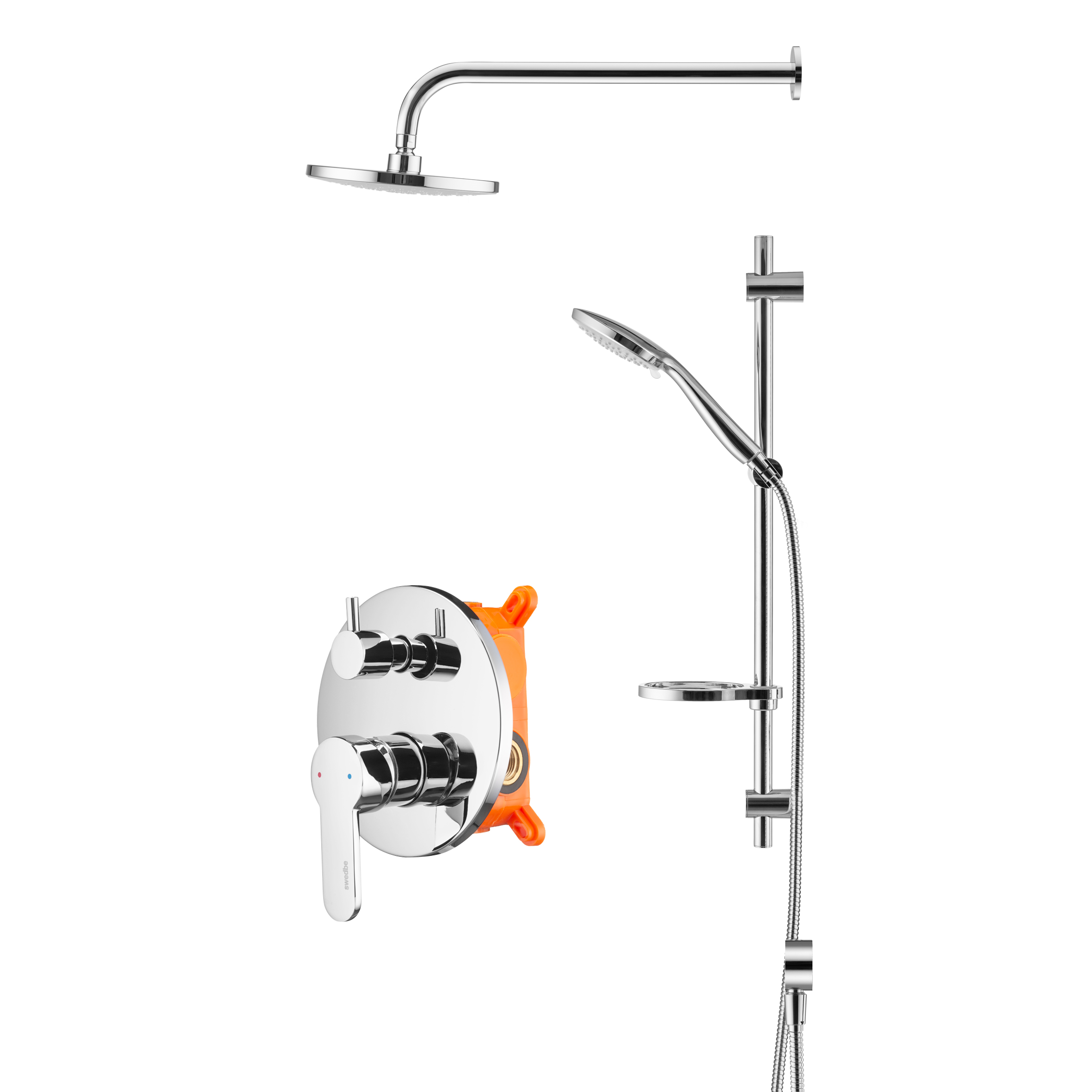 Swedbe Platta Душевой комплект со встроенным смесителем (с монтажным боксом) и верхним душем 5535 - 2