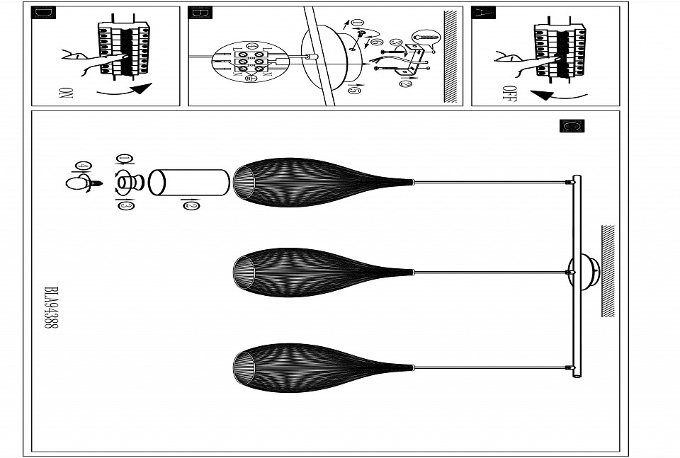 Подвесной светильник Eglo ПРОМО Razoni 94388 - 1