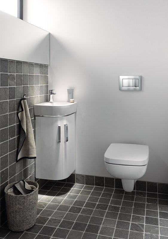 Тумба Renova Compact п/ угл умыв 45 бел мат/глян Geberit 862132000 - 7