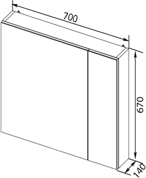 Зеркало-шкаф Aquanet Порто 70 белый 241748 - 7