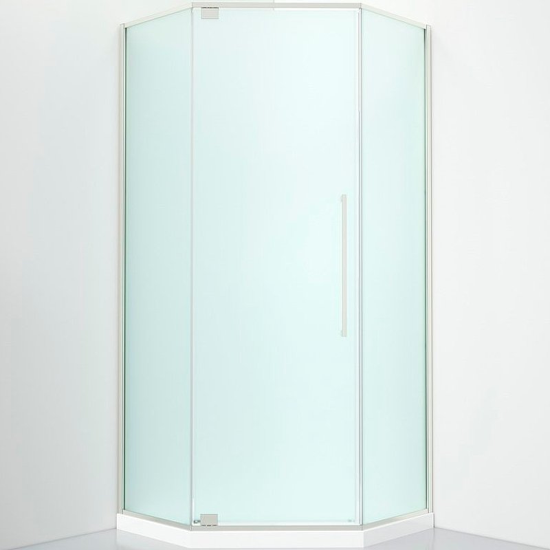 Душевой уголок Black&White Stellar Wind 100х100 хром стекло матовое 8151000CF - 0