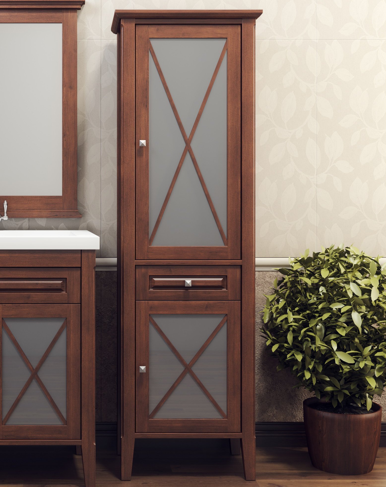 Шкаф-пенал Opadiris Палермо R светлый орех Z0000008562 - 0