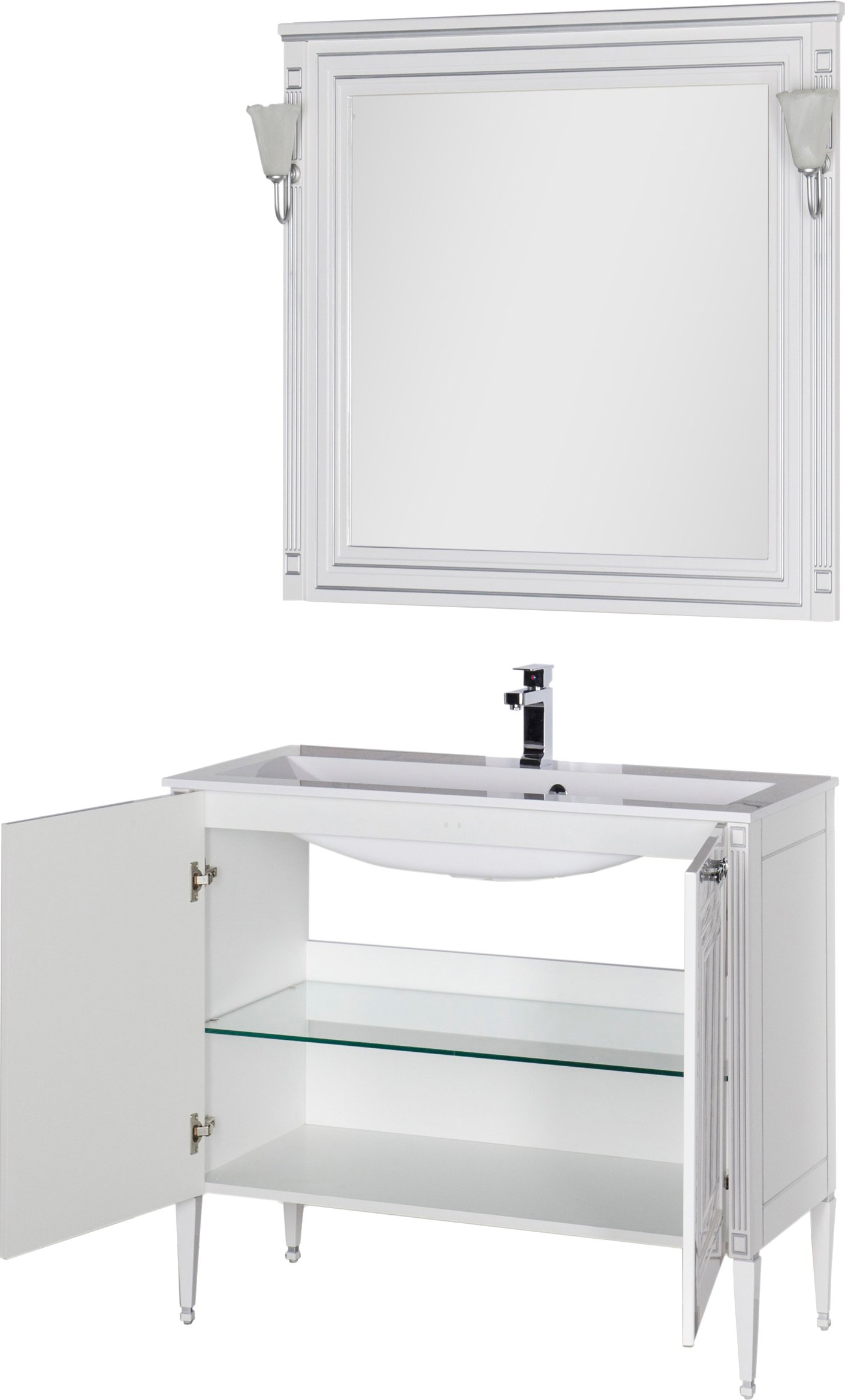 Мебель для ванной Aquanet Паола 90 белая - 5