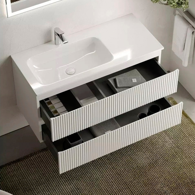 Тумба под раковину Sancos Snob R левая 99х44 белая SNR100LW - 2