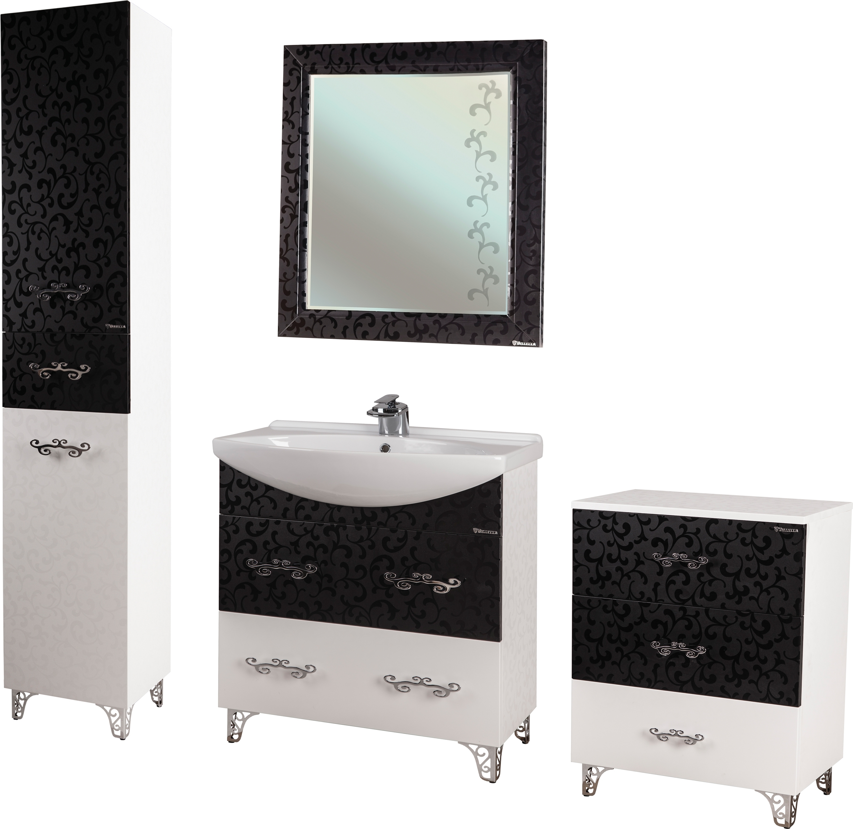 Тумба Bellezza Маргарита 60 белая с черным 4632809310293 - 1