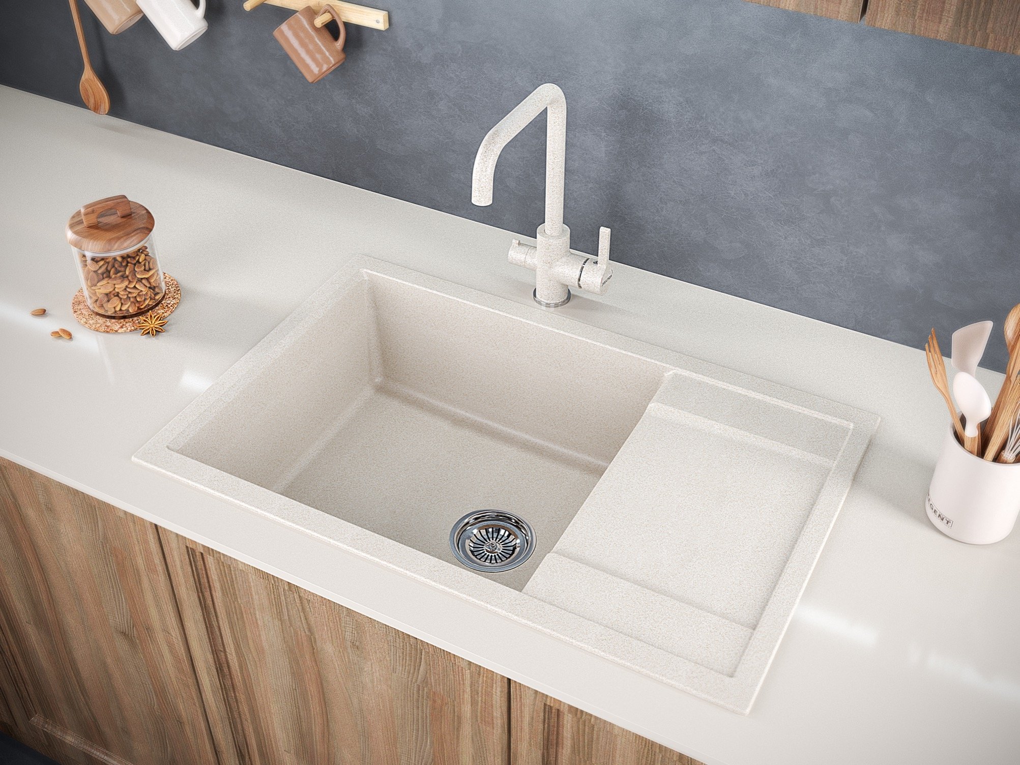 Мойка кухонная Paulmark Verlass 78 бежевый матовый PM317850-BE - 2