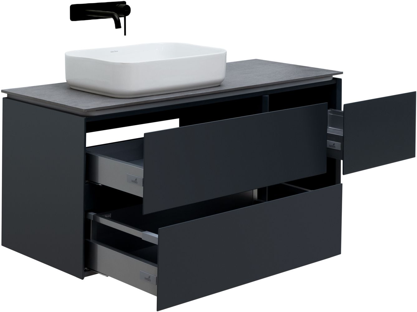 Тумба под раковину Allen Brau Infinity 120 L черный матовый 1.21005.AM - 5