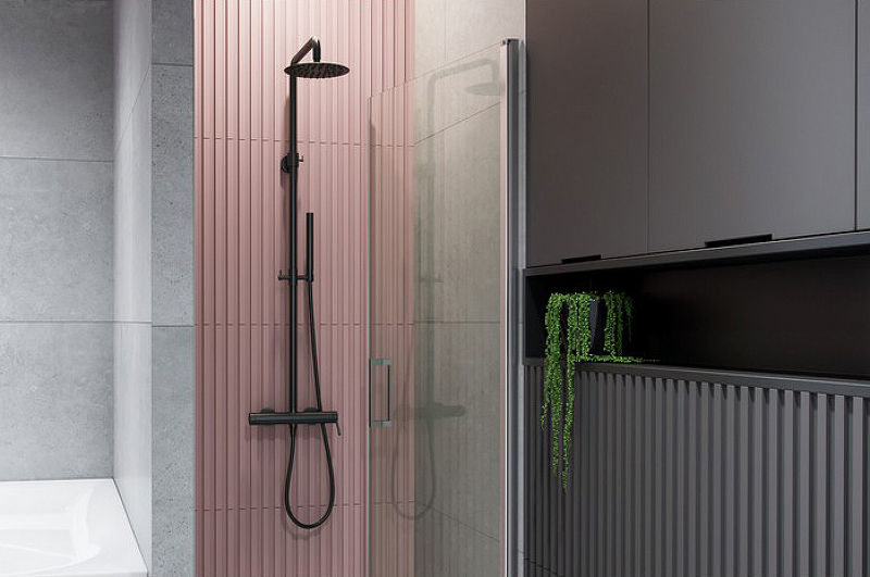 Душевая стойка Excellent Rain Pi черный матовый AREX.1281BL - 1