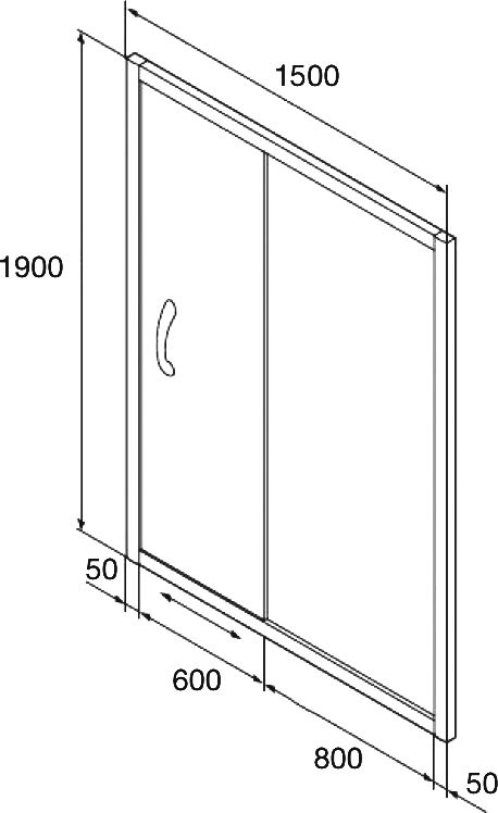 Душевой уголок Orange E23-15090TCR профиль хром - 4