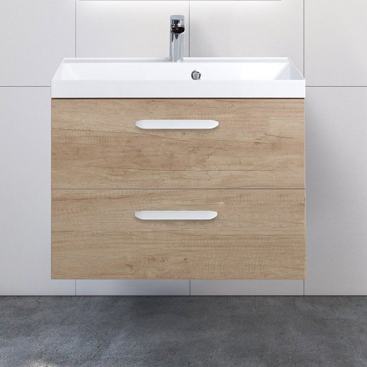 Тумба с раковиной BelBagno Aurora 70 светлое дерево - 0