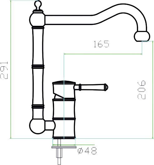 Смеситель Zorg Inox Old для кухонной мойки SZR-0031 - 1