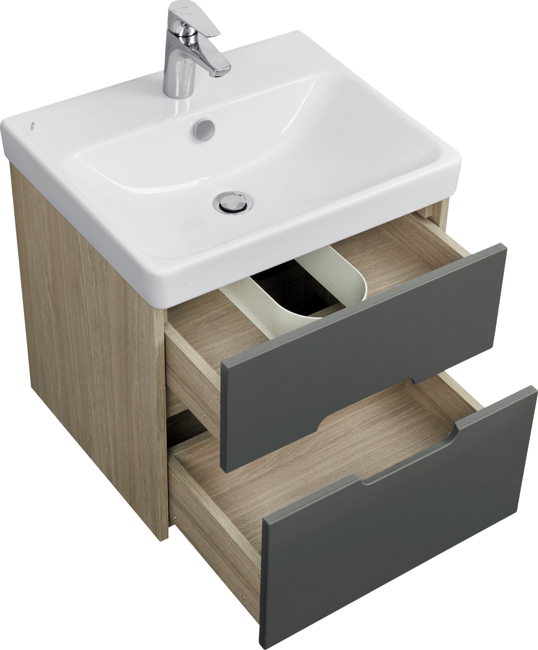 Тумба под раковину Aquaton Оливия 55 светлое дерево-серый 1A254201OLUG0 - 2
