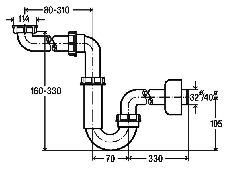 Сифон для раковины Viega 606220 - 1