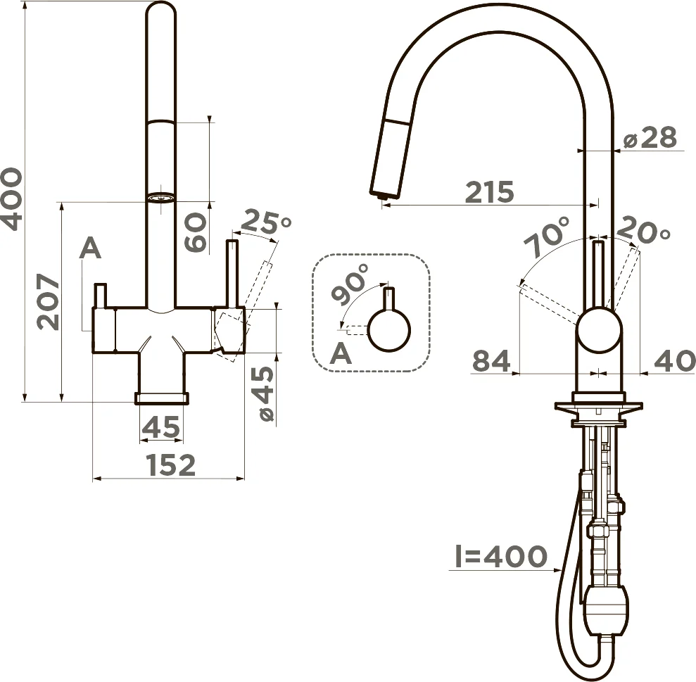 Смеситель для кухни Omoikiri Akita хром  4994330 - 1