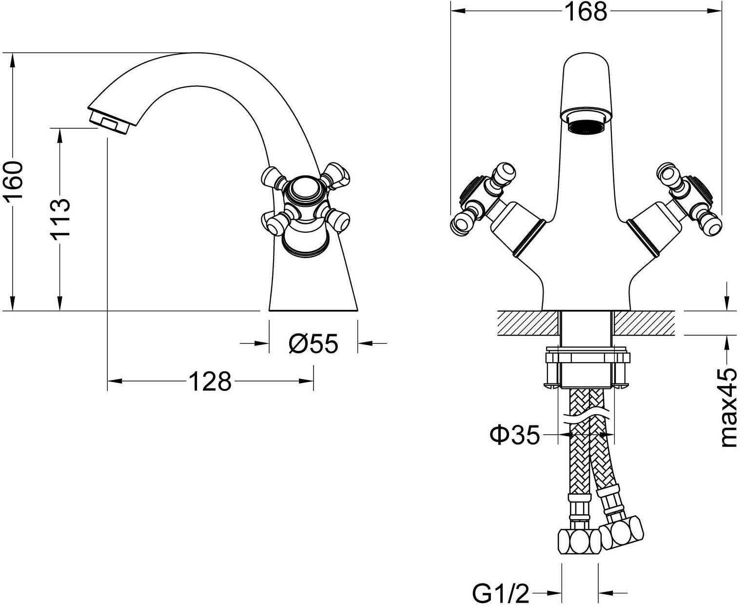 Смеситель Timo Nelson 1911/03F для раковины, черный - 2