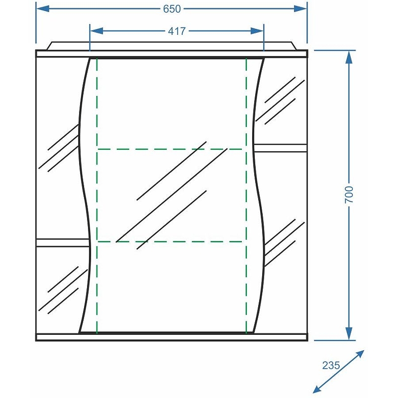 Зеркало-шкаф Stella Polar Волна Лолита 65 R с подсветкой белый SP-00000054 - 3