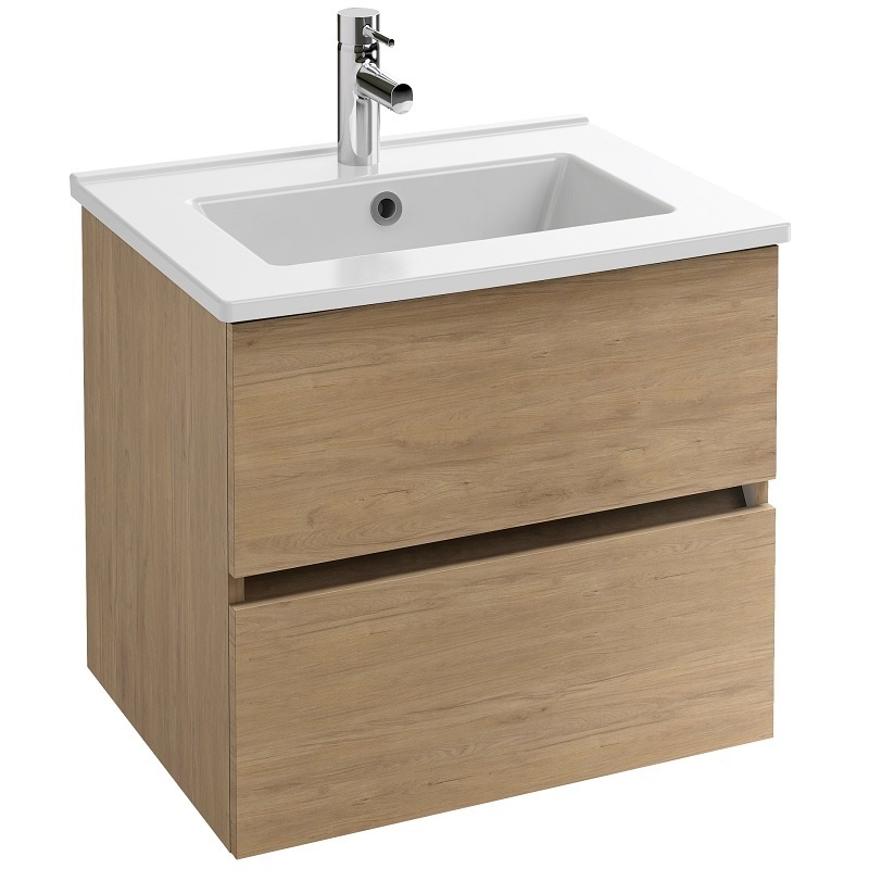 EB2381-E75 Tolbiac Тумба под раковину 60см, 2 ящика, цвет Дуб Давос натуральный - 0