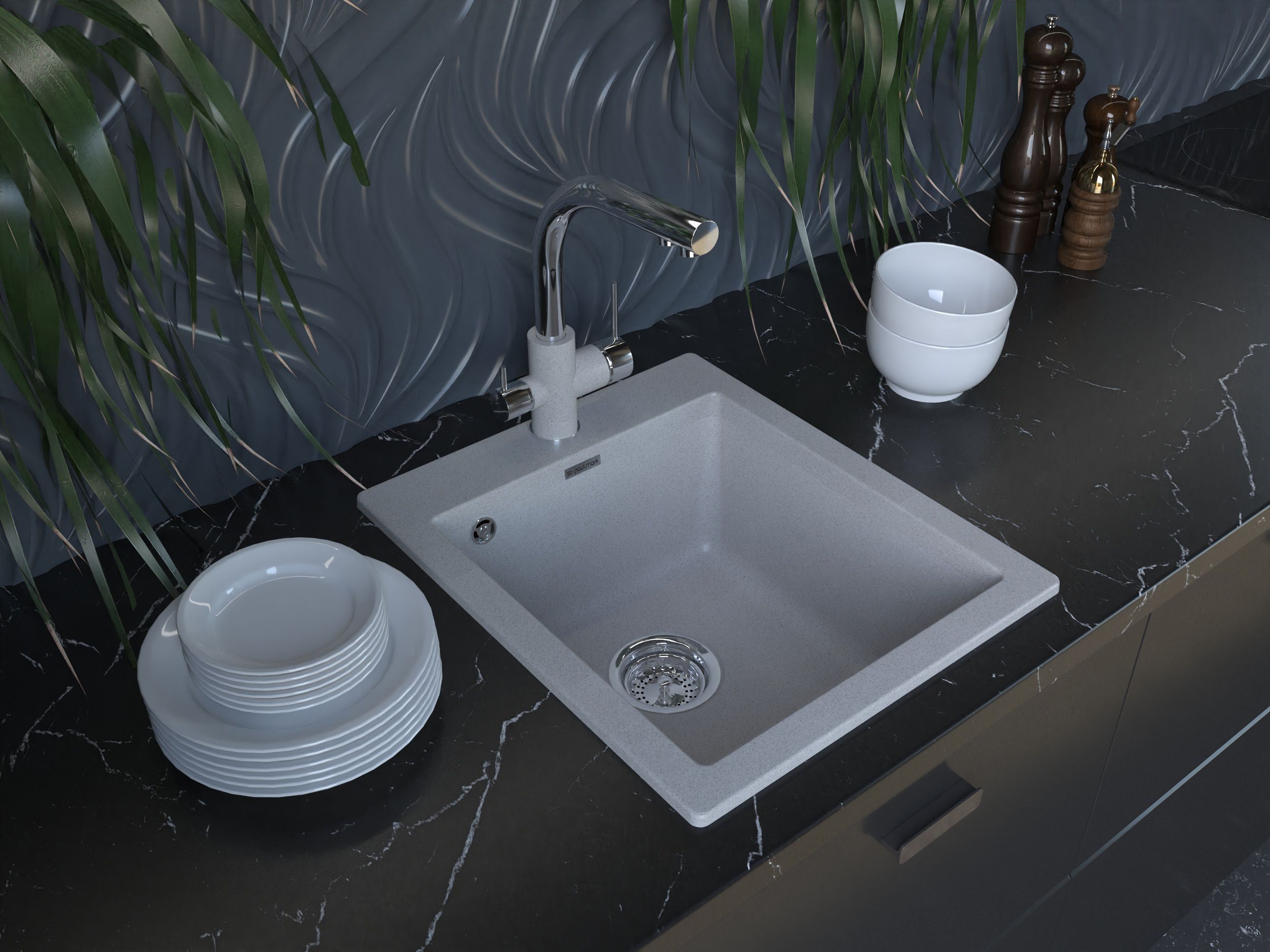 Мойка кухонная Paulmark Leer PM104249-WH белый - 1