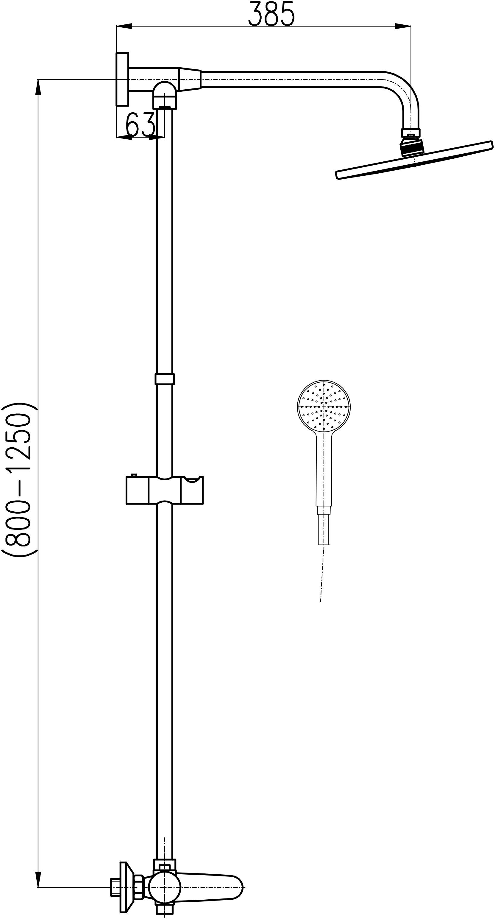 Душевая стойка Rav Slezak Tigris TG182.5/5 - 1