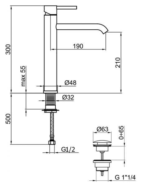 Смеситель для раковины Webert Elio хром  EL830402015 - 2
