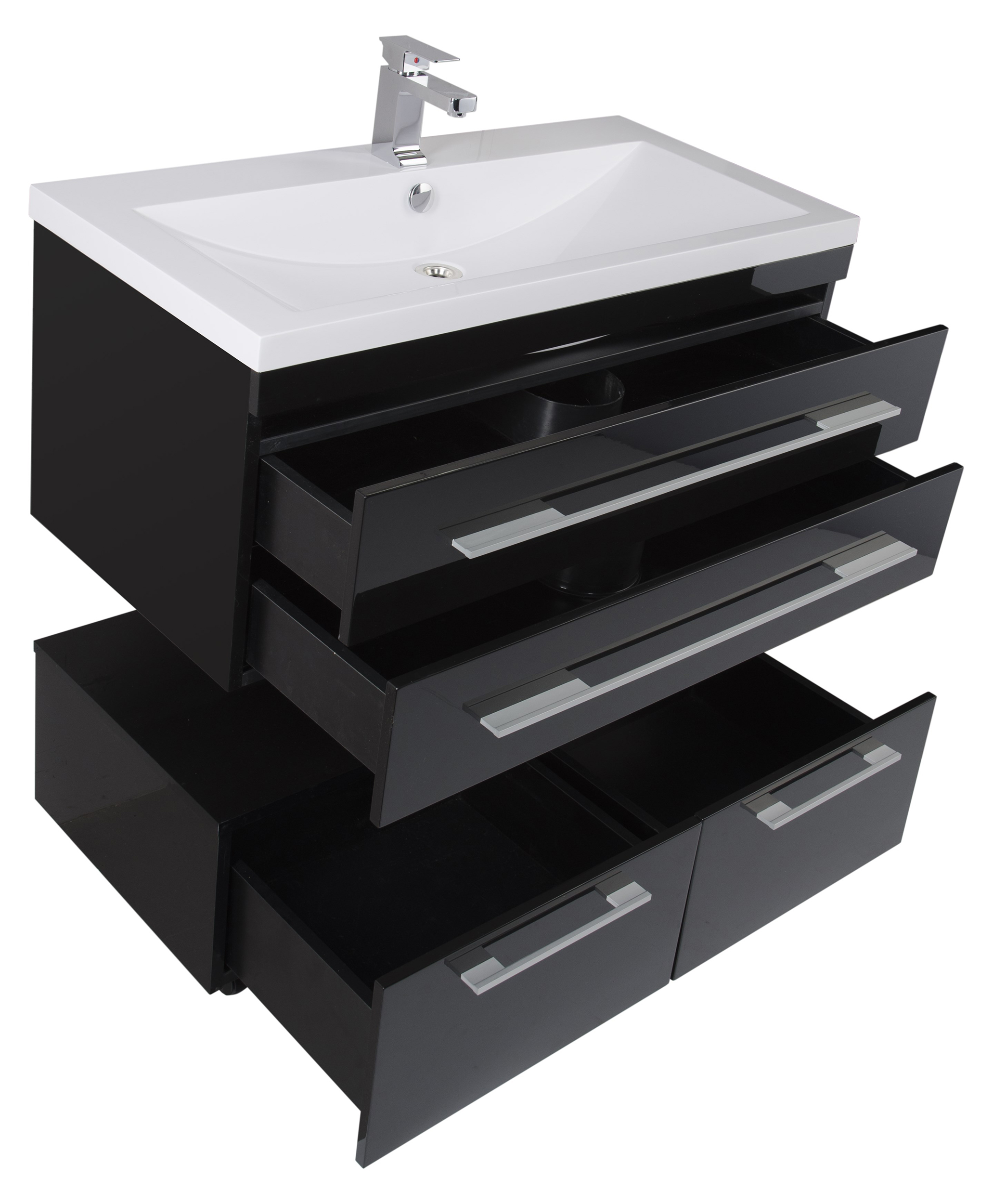 Тумба Aquanet Нота 100 подкатная, черная 170734 - 13