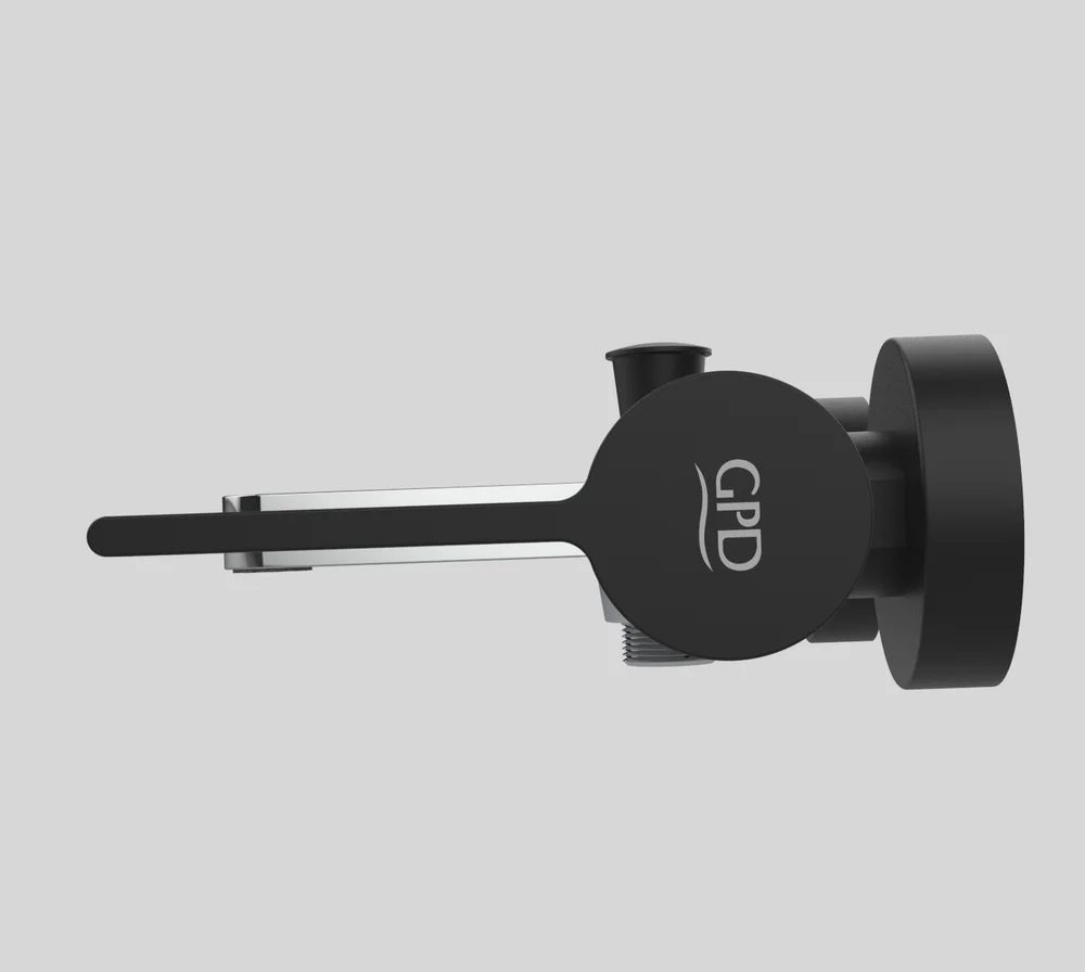 Смеситель для ванны с душем GPD Gildo хром - черный матовый MBB165-K-S - 6