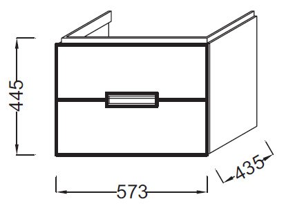Тумба под раковину Jacob Delafon Reve 57.3 см  EB1134-G80 - 3