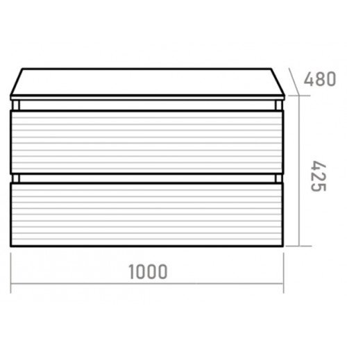 Тумба под раковину Brevita Dakota 100 дуб галифакс олово, черный кварц  DAK-09100-19/02-2Я - 5