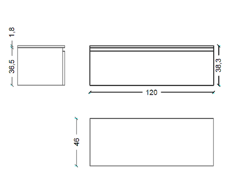 Тумба Armadi Art Flat Valessi Uno-S 120 подвесная белый глянец 897-120-W - 3