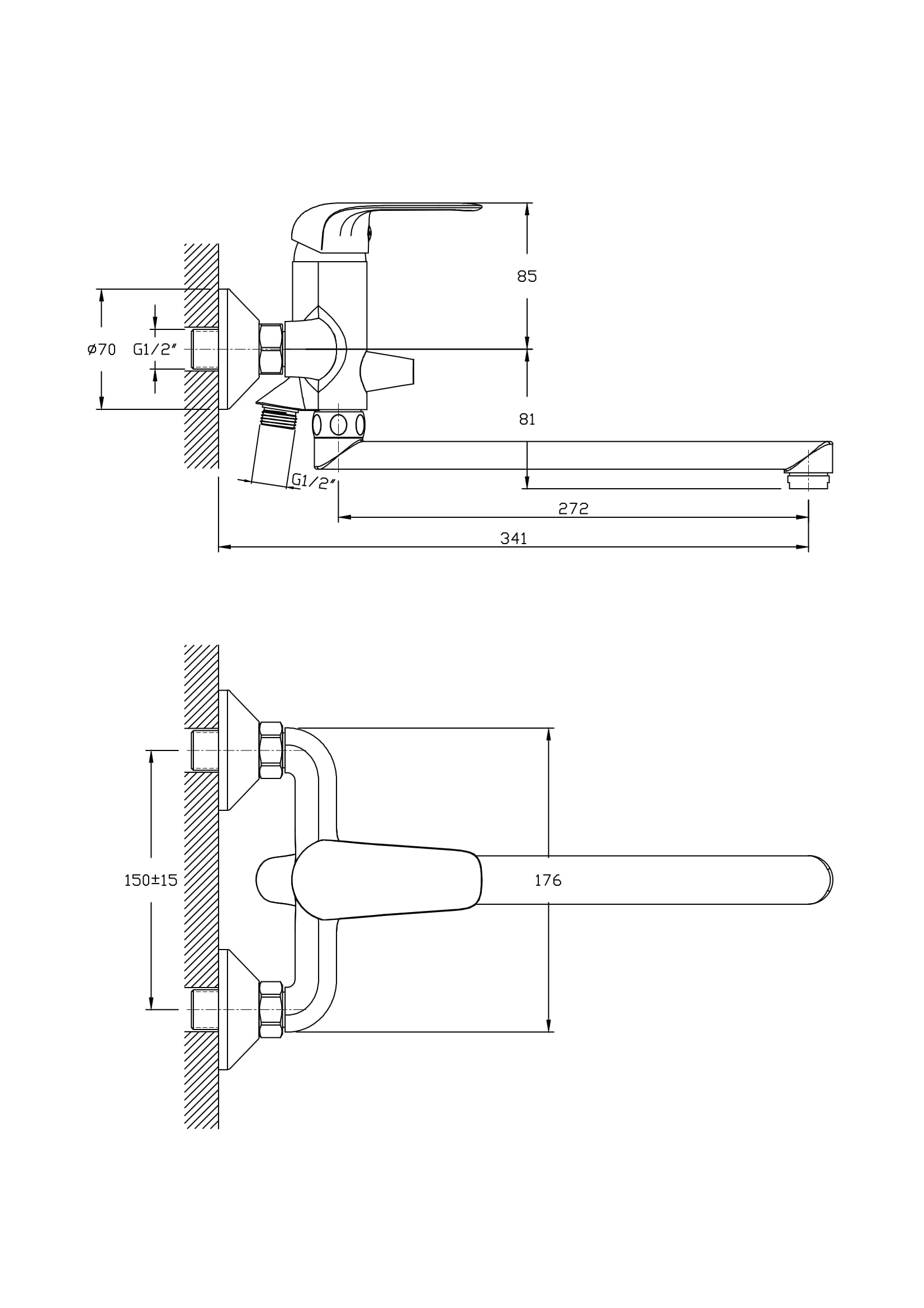 Смеситель для ванны RUSH Fiji  FI1835-51 - 1