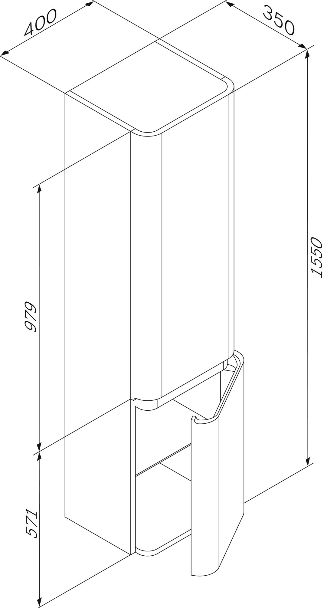 Шкаф-пенал Am.pm Sensation 40 см  M30CHR0406FG - 4
