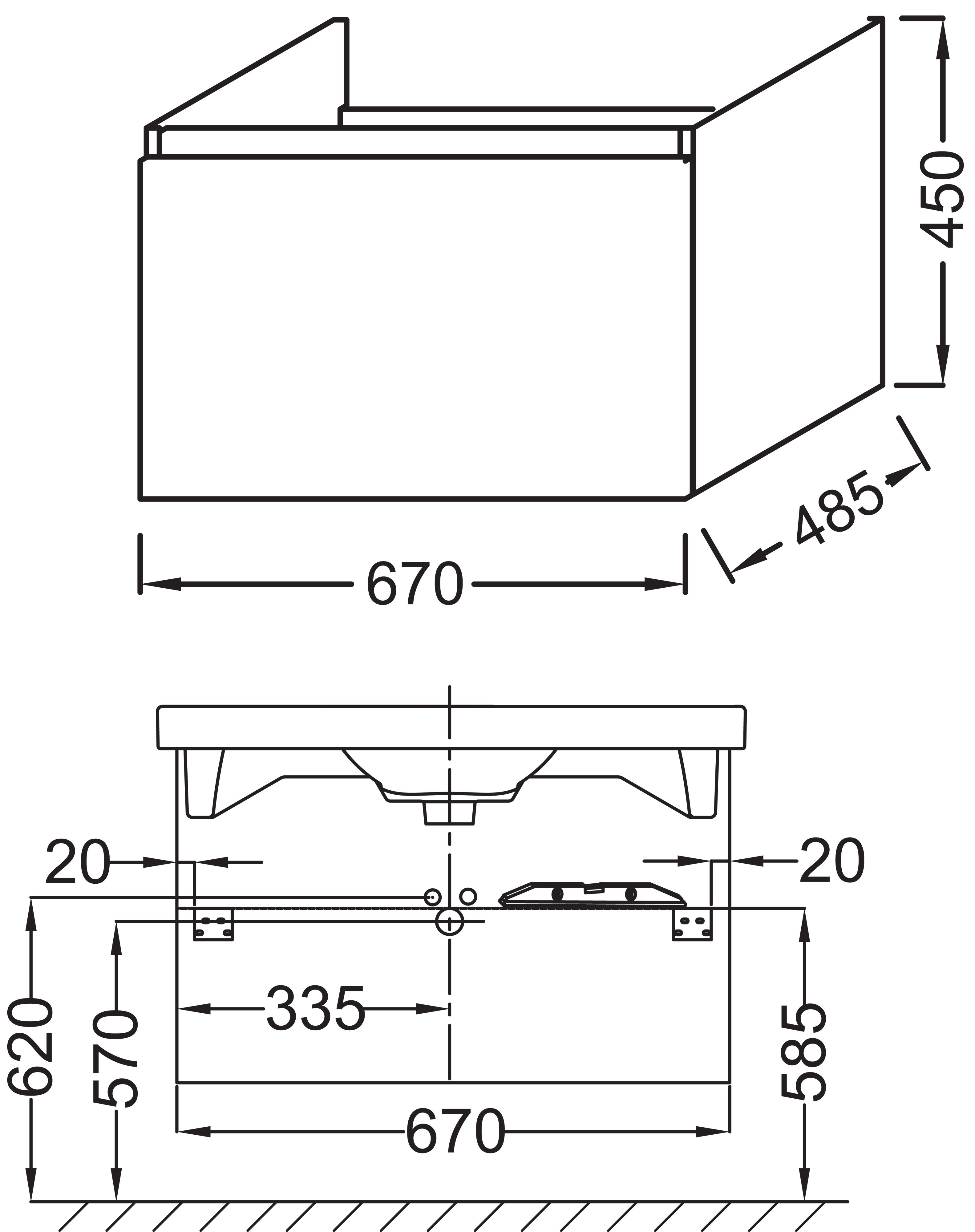 Тумба для комплекта Jacob Delafon Odeon Up 70 серый антрацит EB860-N14 - 5