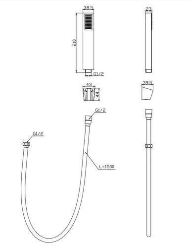 Душевая лейка BelBagno Luce золото  LUC-DFS-ORO - 1