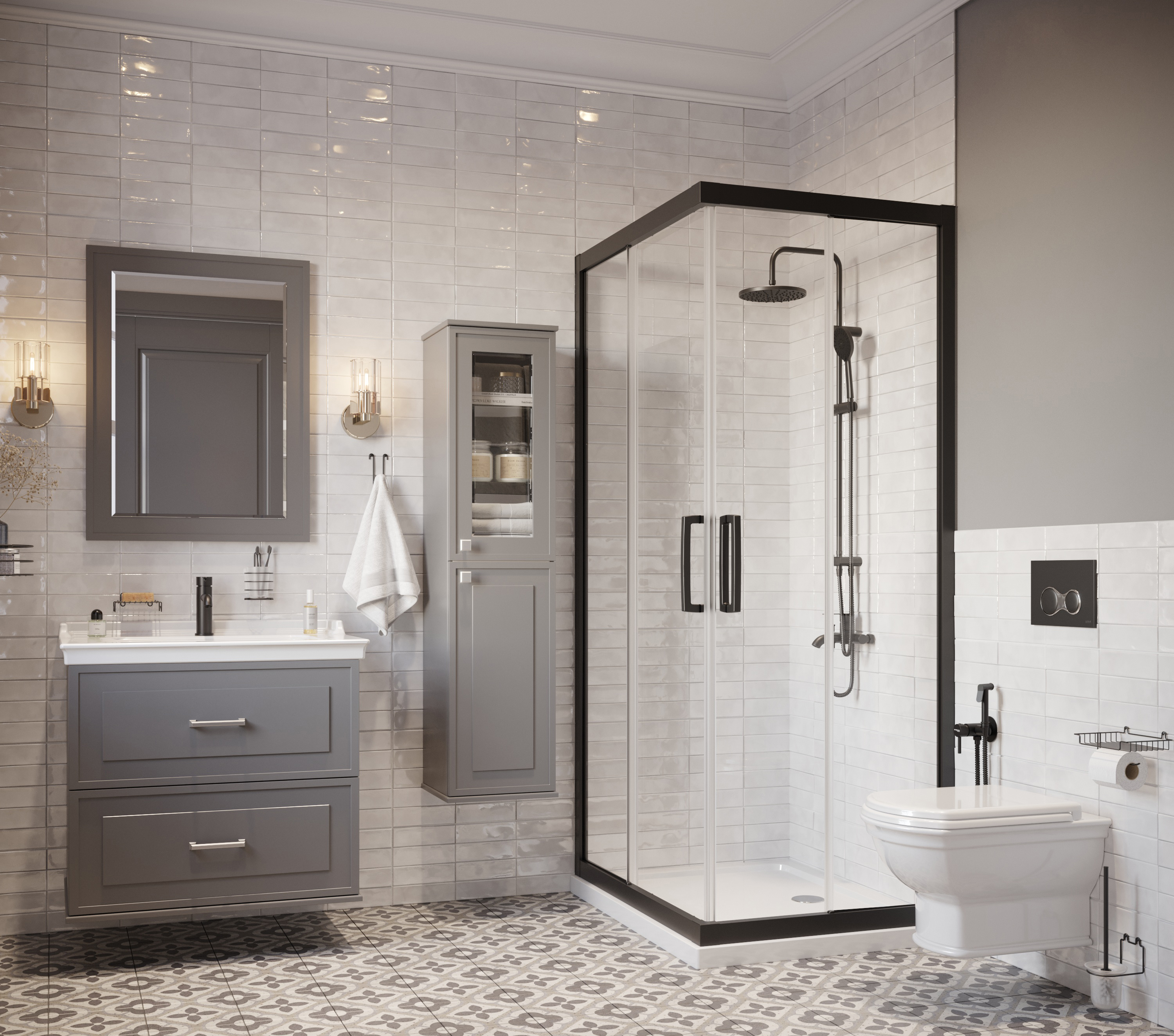 Шкаф-пенал STWORKI Хадстен R, серый С16833 - 3