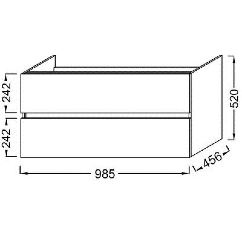 EB2383-E75 Tolbiac Тумба под раковину 100см, 2 ящика, цвет Дуб Давос натуральный - 1