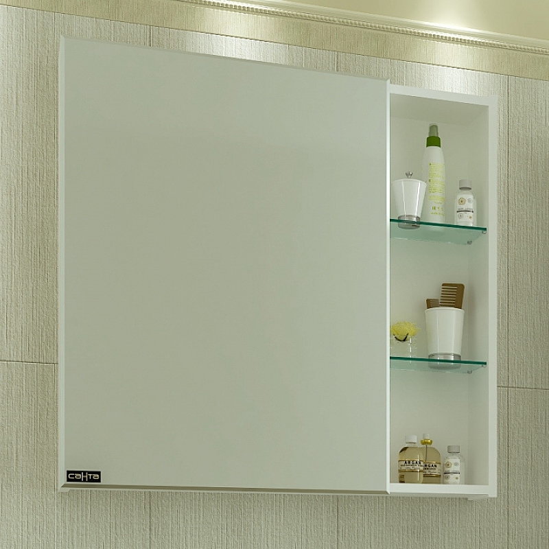 Зеркало-шкаф Санта Дублин 75 белый 123006 - 1