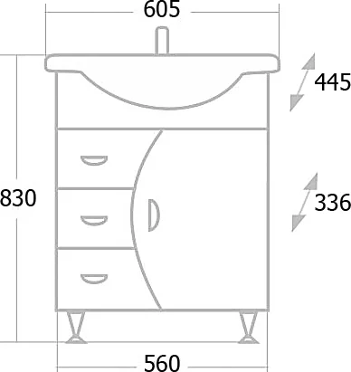 Комплект мебели Onika Луна 60 белый - 4