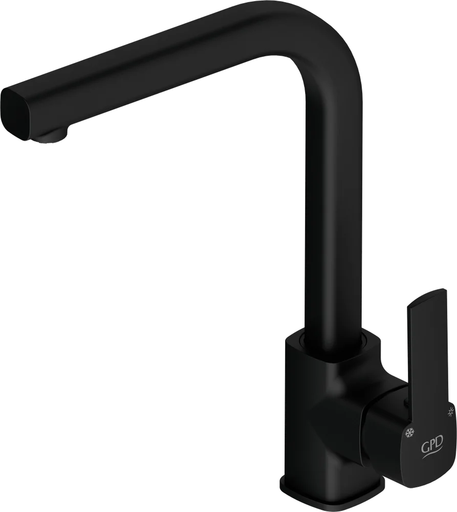 Смеситель для кухни GPD Pedra черный матовый MTE160-S - 0